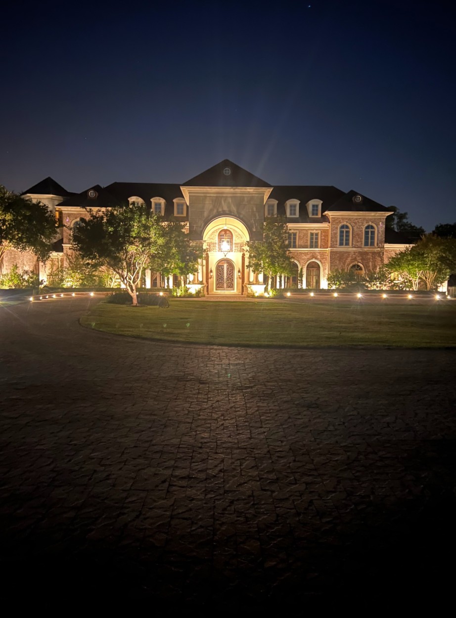 House in Houston, TX with Landscape Lighting