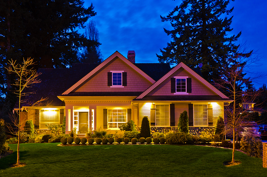 Luxury house at night in Vancouver, Canada. durable
